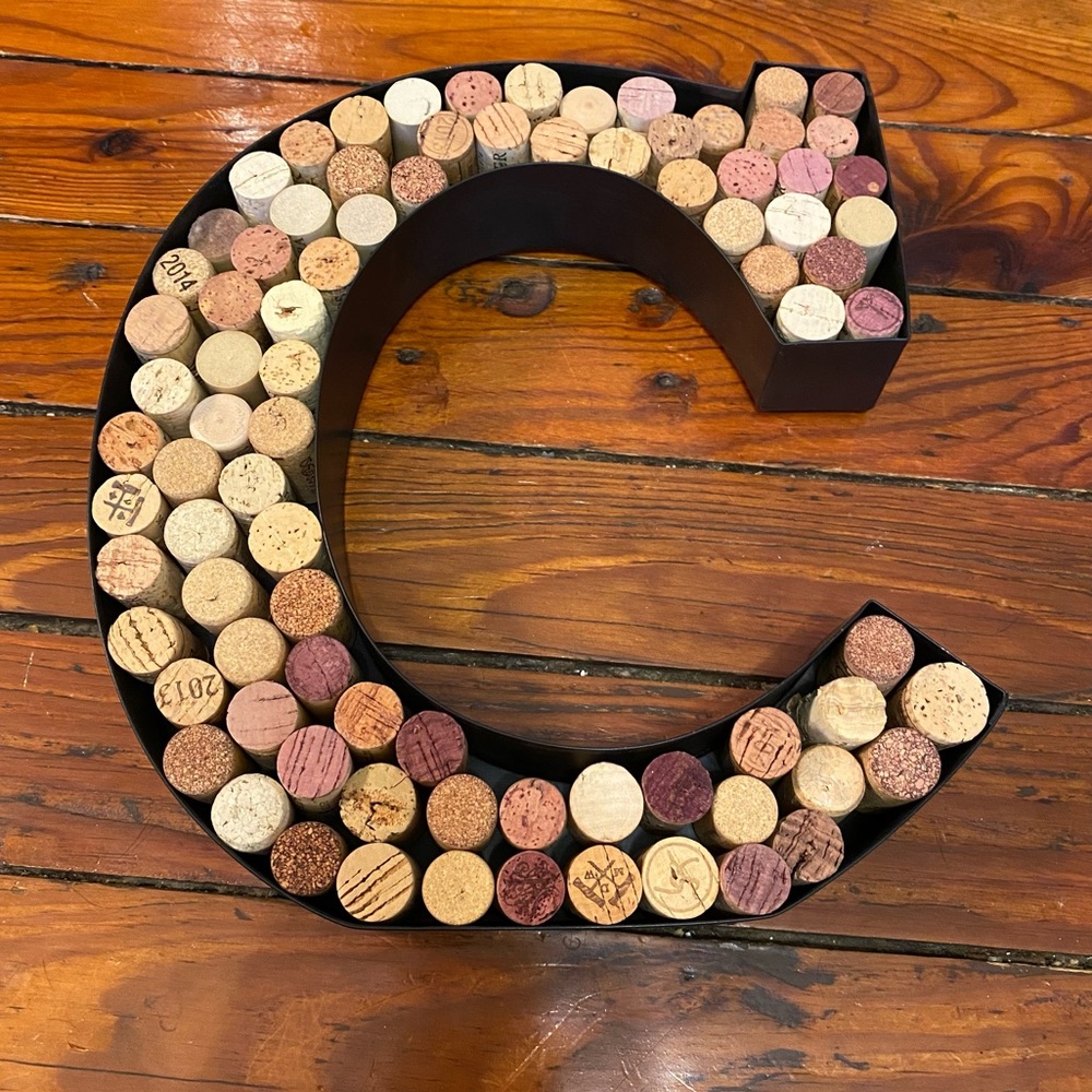 Wine Cork Holder Metal Monogrammed
Letter C NWT
